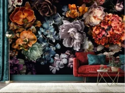 Discount Marburg Fototapete Floral Modern Schwarz-Blau FSC®