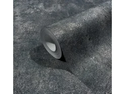 Hot Marburg Vliestapete in Leicht Glänzender Betonoptik Uni Schwarz-Silber FSC®
