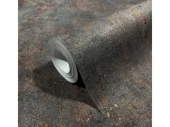 Outlet Marburg Vliestapete in Leicht Glänzender Betonoptik Uni Schwarz-Kupfer FSC®