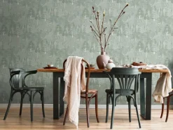 Marburg Vliestapete Künstlerischer Wald Floral Modern 10,05 m x 0,53 m Grün-Weiß