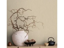 Marburg Vliestapete Uni Feine Linien Modern 10,05 m x 0,53 m Beige-Braun