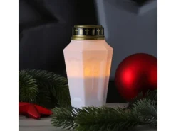 Hot MARELIDA LED Grablicht Grabkerze Grableuchte Orange Flackernd Timer H 15,5cm Weiß 5Stück