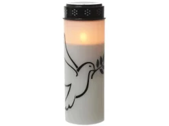 New MARELIDA LED Grablichter Grabkerzen Taube Friedhof Trauerlicht Gedenklicht 21cm 2er Set