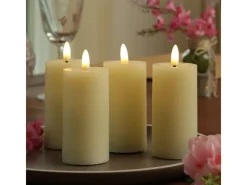 Outlet MARELIDA LED Kerzenset LINA Rustik Optik Für Adventskranz H 12,5cm Timer Creme 4er Set