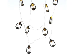 Sale MARELIDA LED Lichterkette Mini Laternen Dekogirlande 10 Schwarze Sturmlaternen L 1,8m