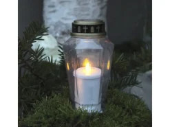 Outlet MARELIDA LED Novenkerze Serene Grabkerze Grablicht Für Grableuchte Flackernd 1000h Weiß