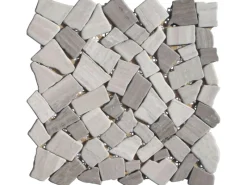 Marmormosaik Polygonal Matten Grey Stripes 30,5 cm x 30,5 cm