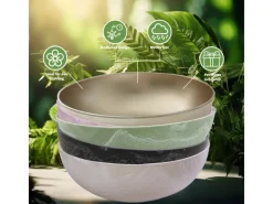 matches21 HOME&HOBBY Pflanzschale für Draussen in Hell-Grau Marmoriert 30 x 9 cm