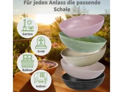 Discount matches21 HOME&HOBBY Pflanzschale für Draussen in Alt-Rosa Marmoriert 25 x 9 cm Altrosa