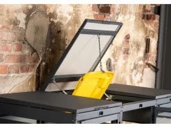 MBOX24 Classic Mülltonnenbox für 4 Mülltonnen (240L) aus Verzinktem Stahl 4er Metall Mülltonnenverkleidung in Anthrazit Robust & Wetterfest