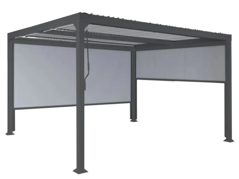 MCW Alu Pergola L41 mit 2x Seitenwand Anthrazit 3x3,7m