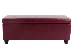 Sale MCW Aufbewahrungs-Truhe Kriens Leder/Kunstleder 112x45x45cm Rot