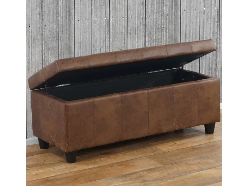 MCW Aufbewahrungs-Truhe Kriens Stoff/Textil 45x114x45cm Wildlederimitat