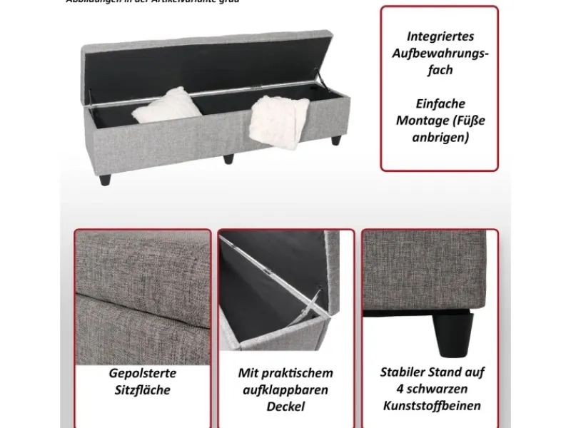 MCW Aufbewahrungs-Truhe Kriens XXL Schriftzug