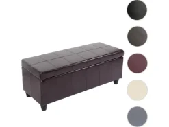 Clearance MCW Aufbewahrungs-Truhe Kriens Leder/Kunstleder 112x45x45cm Braun