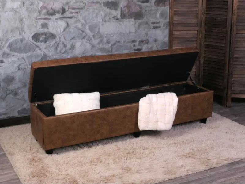 MCW Aufbewahrungs-Truhe Kriens XXL Wildlederimitat