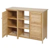 MCW Badezimmerschrank B18 2 Türen Bambus 87x99x33cm