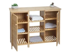 MCW Badezimmerschrank B18 2 Türen Bambus 87x99x33cm