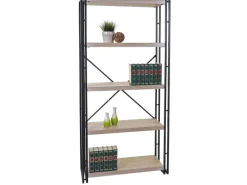 Clearance MCW Bücherregal A27 5 Ebenen -Optik Eiche