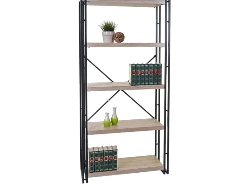 Clearance MCW Bücherregal A27 5 Ebenen -Optik Eiche