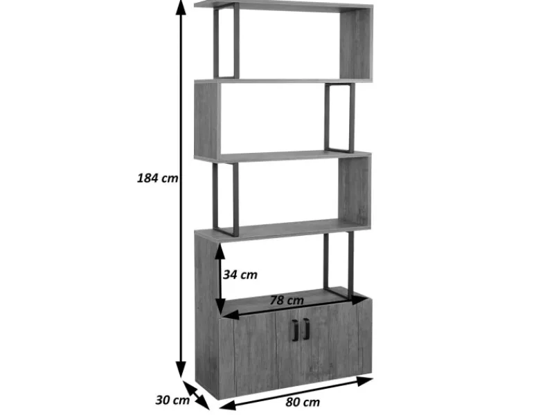 MCW Bücherregal A27 mit Tür -Optik
