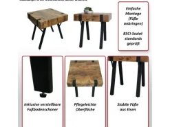 MCW Beistelltisch L54 Marmor-Optik Grau