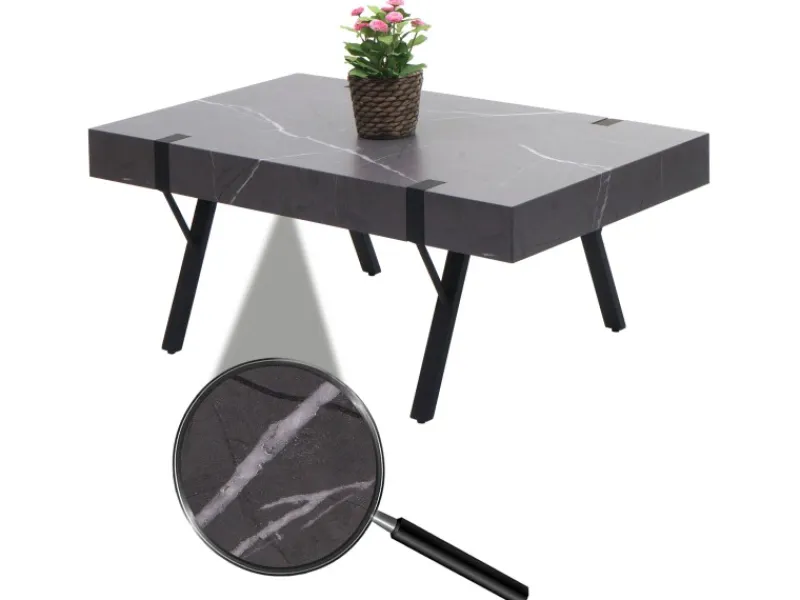 MCW Couchtisch L54 Marmor-Optik Grau