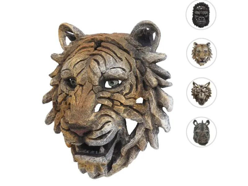 Best MCW Deko Schädel H41 Tigerkopf 35cm Braun