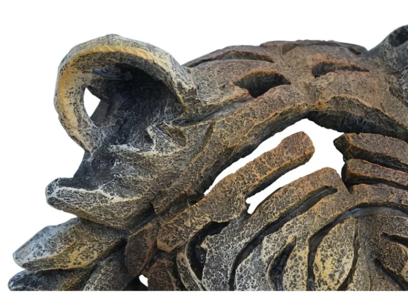 Best MCW Deko Schädel H41 Tigerkopf 35cm Braun