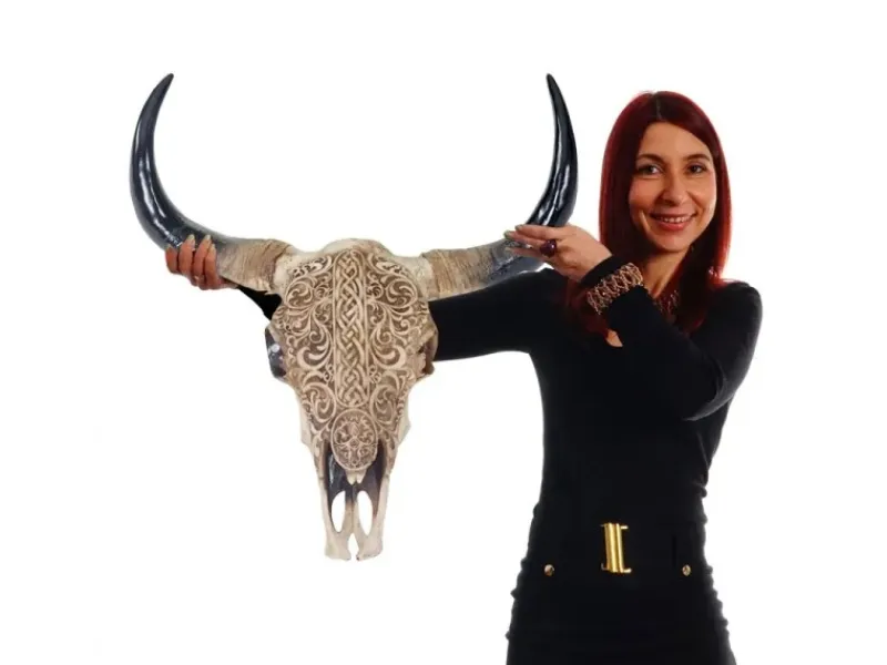 MCW Deko Schädel T454 Longhorn Tribal