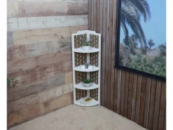 Discount MCW Eckregal K85 Geflecht Braun Weiß