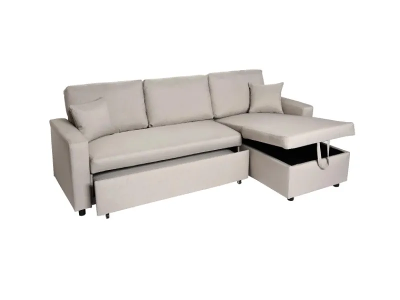 Discount MCW Ecksofa mit Bettkasten L17 Beige