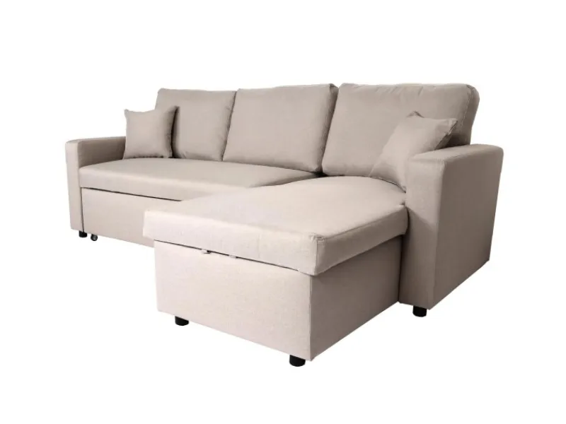 Discount MCW Ecksofa mit Bettkasten L17 Beige