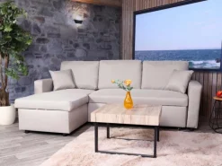 Discount MCW Ecksofa mit Bettkasten L17 Beige