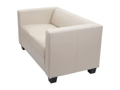 Sale MCW 2er Sofa Lille Leder Creme Cremeweiß