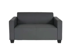 Outlet MCW 2er Sofa Moncalieri Kunstleder Dunkelgrau