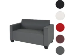 Outlet MCW 2er Sofa Moncalieri Kunstleder Dunkelgrau