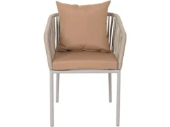 MCW 2er-Set Gartenstuhl N41 Kissen Taupe