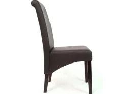 Clearance MCW Esszimmerstuhl Cesena 2er Set Kunstleder Matt Dunkle Füße Braun