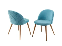 Clearance MCW Esszimmerstuhl D53 2er-Set Samt Türkis