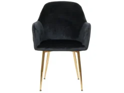 Best MCW Esszimmerstuhl F18 6er-Set Samt Goldene Beine Schwarz