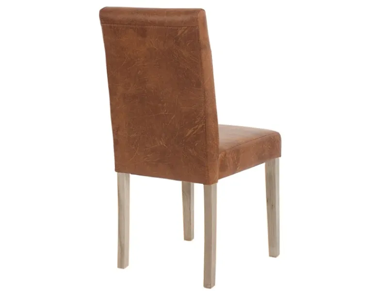 Best MCW Esszimmerstuhl Littau Textil 4er-Set Textil Wildlederimitat Beine Struktur - Eiche Braun