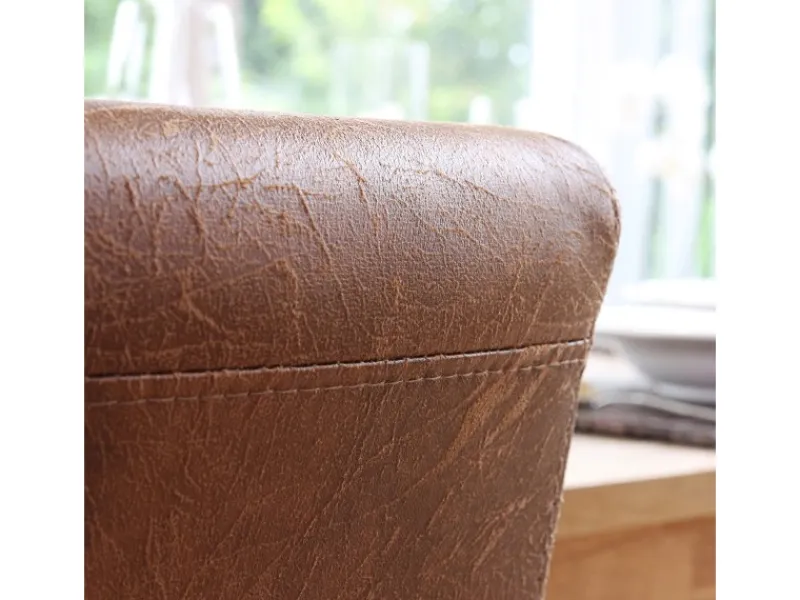 Best MCW Esszimmerstuhl Littau Textil 4er-Set Textil Wildlederimitat Beine Struktur - Eiche Braun