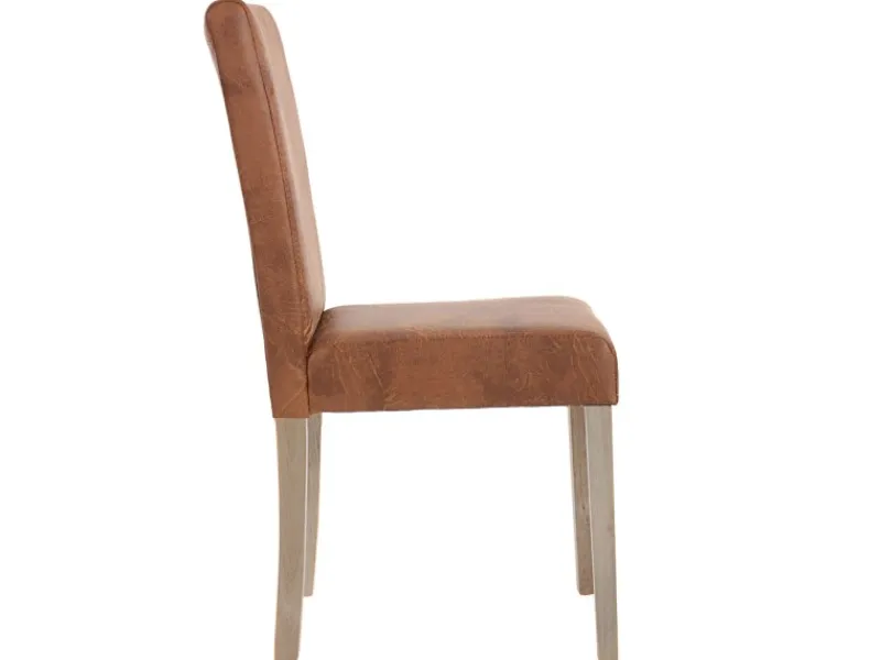 Best MCW Esszimmerstuhl Littau Textil 4er-Set Textil Wildlederimitat Beine Struktur - Eiche Braun