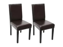 Online MCW Esszimmerstuhl Littau 2er-Set Leder Dunkle Beine Braun