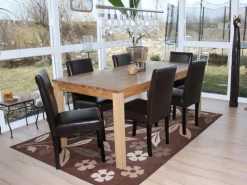 Online MCW Esszimmerstuhl Littau 2er-Set Leder Dunkle Beine Braun