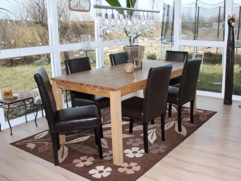 Online MCW Esszimmerstuhl Littau 2er-Set Leder Dunkle Beine Braun