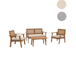 Clearance MCW Garten-Garnitur MVG-N46 4-teilig Kissen Creme Cremeweiß