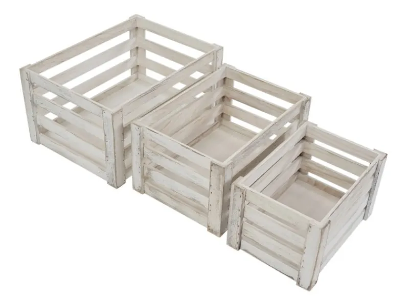 Sale MCW Holzkiste C56 3er-Set Shabby Weiß