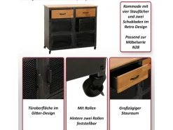 MCW Kommode N28 Schwarz Braun